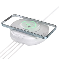 LDNIO AW003 32W 5 in 1 Desktop Wireless Charger Oplaadstation met 4 Poort PD/QC3.0 Snellader en Draadloze Oplaadpad EU P