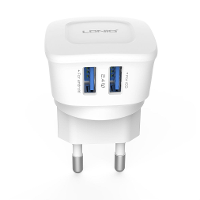 LDNIO DL AC63 2 USB Port AC Adapter 5V 2.4A US EU UK Plug Wall Charger for Phone/Tablet