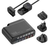 [GaN Tech] 683.840 A6140C 140 W 6 poorts USB PD oplader 3USB C+3USB A PD QC3.0 AFC FCP SCP Snellaad wandladeradapter Ver