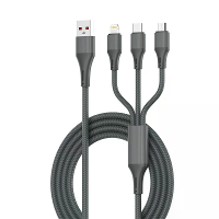 LDNIO LC97u 100W USB A naar iP/Micro/USB C Kabel Snelle Oplading Gegevensoverdracht Koper Kernlijn 1.2M Lang voor iPhone
