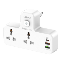 LDNIO SC2311 20W 3 poorts USB laderuitbreidingsstekkerdoos met 1 * 20W USB C PD stroomtoevoer / 1 * 18W USB QC3.0 / 1 *