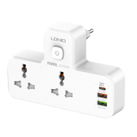 LDNIO SC2311 Power Socket Universeel 2 Stopcontacten 20W PD QC3.0 3USB Wandlader Stekkerdoos Adapter Meervoudige Plug Ui