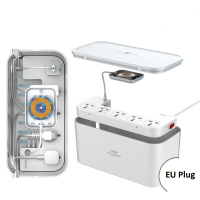 LDNIO SCW5354 5 stopcontacten 3 USB poorten 20W PD QC Organiserende doos Stroomstrip 15W draadloze oplader
