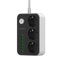 LDNIO SE3631 Europese Standaard Stekkerdoos 3 stopcontacten met 6 Auto id USB Multi Elektrische Contactdoos EU Stekkerbo