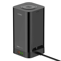 LDNIO SEW4485 2500W Europese Stekkerdoos met 4 EU Stopcontacten + 4 USB + 15W Draadloze Oplader Ondersteunt PD QC3.0 PPS