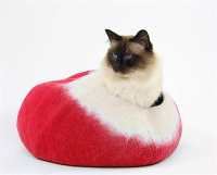 Le Sharma Kattenmand Cocon Rood 100% Wol #95;_53x53x25 Cm