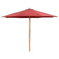 Le Sud houtstok parasol Tropical   rood   Ø300 cm   Leen Bakker