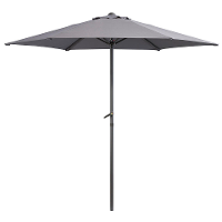 Leen Bakker   Parasol Blanca   Antraciet   Ø250 Cm   Polyester/Aluminium   Grijs