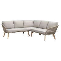 Le Sud Loungebank Nant hoekset   wicker   67x215x215 cm   incl. Kussens   Leen Bakker