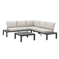 Le Sud Loungeset Aveyron aluminium antraciet 81x234x70 cm   Leen Bakker