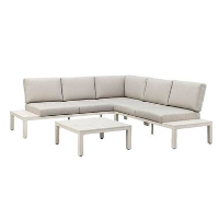 Le Sud Loungeset Aveyron aluminium zand 81x240x240 cm   Leen Bakker