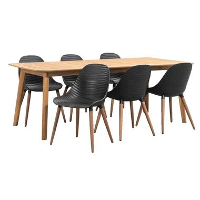 Le Sud Tuinset Durance Bordeaux hout zwart 7 delig 215 cm   Leen Bakker
