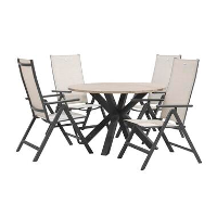 Le Sud Tuinset Tarn Avila antraciet 5 delig Ø120 cm   Leen Bakker