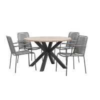 Tuinset Tarn Isola   antraciet   5 delig   Ø120 cm   Leen Bakker