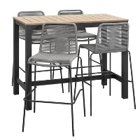 Tuinset Tarn Isola   antraciet   5 delig   130 cm   Leen Bakker