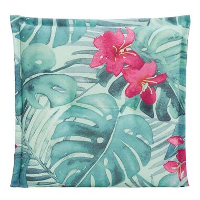 Le Sud zitkussen Tropic Flower   aqua   44x44x7 cm   Leen Bakker