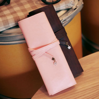 Leather Sakura Pen Pencil Bag Case Organizer Pouch Bag