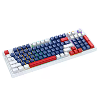 LEAVEN H96 96 toetsen Tri mode Mechanisch Gaming toetsenbord met Multimedia Knop Hot verwisselbaar RGB Licht Versterkte