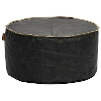 Lebel poef Hugo   zwart   60x30 cm   Leen Bakker