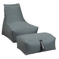 Lebel poef Lounger   groen   70x45x30 cm   Leen Bakker
