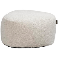 Lebel poef Shape Teddy   beige   Ø70x37 cm   Leen Bakker