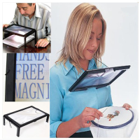 Led A4 Page Large Hands Free Magnifier 3x Magnifying Reading&cord
