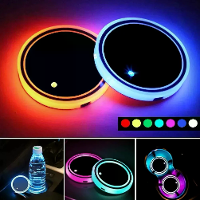 LED auto bekerhouderlamp Auto coasters Flessen sfeerverlichting Matten 7 kleuren Bekerhouder pad Auto interieur decorati