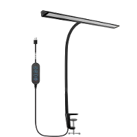 LED Bureau Lamp met Klem 25 Verlichtingsmodi Oogverzorgend USB Voeding Flexibele Goosneck Verstelbare Kleur en Helderhei