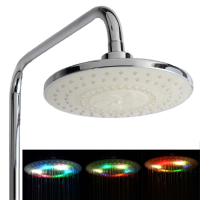 Led Colorful Flash Rainfall Top Spray Shower Head Bathroom Accessory