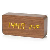 LED Elektronische Houten Wekker Tijd Temperatuur Display USB + Batterij Dubbele Voeding Digitale Wekker LED Wekker met T