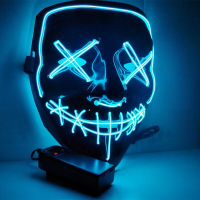 LED Lichtgevende Maske Halloween V Gezichtsmasker EL Koud Licht Draad Punk Punkmasker voor Geest Stap Dans Masquerade Ca