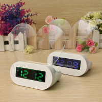Led Light Fluorescent Message Board Digital Alarm Clock Calendar Thermometer
