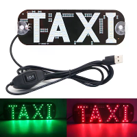 LED signaal voor auto, LED taxi verlichting bord 7.49''X2.48'' LED paneel USB 12V LED signaal voor auto Rood Groene Dubb
