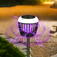LED Solar Muggenkiller Tuinlamp Waterdichte Buiten Insectendoder met UV licht 3 Modi Veilige Ontwerp Muggenafschrikmidde