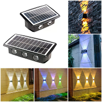 LED Solar Wandlamp Buiten Op en Neer Tuinlamp voor Thuis Veranda Hek Trapmuur Achtertuin Luminous Verlichting