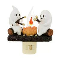 LED Vuurkorf Knipperende Nachtlamp Halloween Decoratie Energiezuinig Hars Compact Ontwerp EU Plug Warme Sfeer