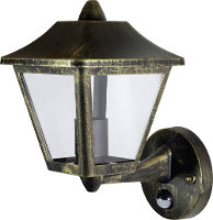 LEDVANCE ENDURA® CLASSIC TRADITIONAL ALU L 4058075206281 Buitenlamp met bewegingsmelder (wand) LED E27 Zwart, Goud