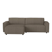 Leen Bakker   Bank Brooklyn Met Chaise Longue Links Soop Taupe   Banken   Taupe   Stof