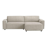 Leen Bakker   Bank Brooklyn Met Chaise Longue Rechts Cyclamen Beige   Banken   Beige   Stof