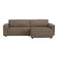 Leen Bakker   Bank Brooklyn Met Chaise Longue Rechts Cyclamen Taupe   Banken   Taupe   Stof