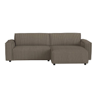 Leen Bakker   Bank Brooklyn Met Chaise Longue Rechts Soop Taupe   Banken   Taupe   Stof