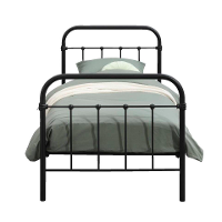 Leen Bakker   Bed Anne   Mat Antraciet   90x200 Cm   Metaal   Grijs