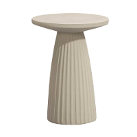 Leen Bakker   Bijzettafel Pascal   46x34x34 Cm   Magnesiumoxide   Beige