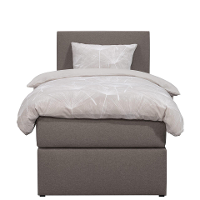 Leen Bakker   Boxcombinatie Orebro 4delig Taupe 90x200cm   Boxsprings   Taupe   Stof