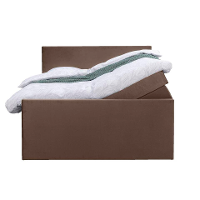 Leen Bakker   Boxspring Met Opbergruimte En Voetbord Liv Egaal 140x200cm   Boxsprings   Bruin   Stof Velvet