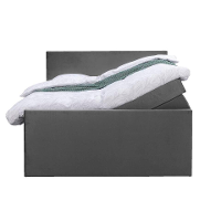 Leen Bakker   Boxspring Met Opbergruimte En Voetbord Liv Egaal 140x200cm   Boxsprings   Grijs   Stof Velvet