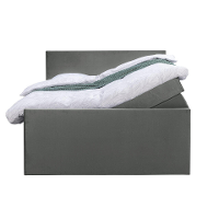 Leen Bakker   Boxspring Met Opbergruimte En Voetbord Liv Egaal 160x200cm   Boxsprings   Grijs   Stof Velvet