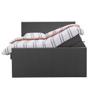 Leen Bakker   Boxspring Met Opbergruimte En Voetbord Liv Egaal Antraciet 140x200cm   Boxsprings   Grijs   Stof