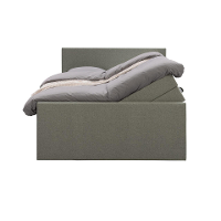 Leen Bakker   Boxspring Met Opbergruimte En Voetbord Liv Egaal Groen 140x200cm   Boxsprings   Groen   Stof