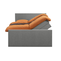 Leen Bakker   Boxspring Met Opbergruimte En Voetbord Liv Egaal Licht 140x200cm   Boxsprings   Grijs   Stof